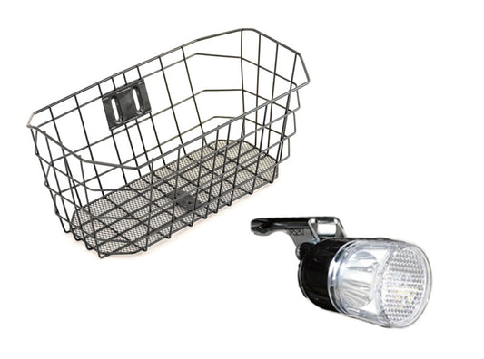 前カゴ・カゴ下オートライト・ハブダイナモ車輪セット（WF000021）