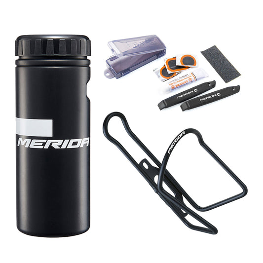 【セット】ツールボックス＆アルミボトルケージ（BLACK）＆パンク修理キットセット