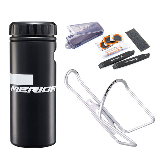 【セット】ツールボックス＆アルミボトルケージ（SILVER）＆パンク修理キットセット